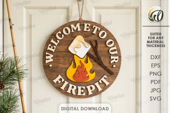 Download Camping Round Sign Laser Cut - Camping Collection