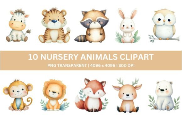 Download 10 Baby Nursery Forest Animal Clipart - Forest animal Collection