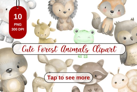 Download Cute Watercolor Forest Animals Clipart - Forest animals Collection