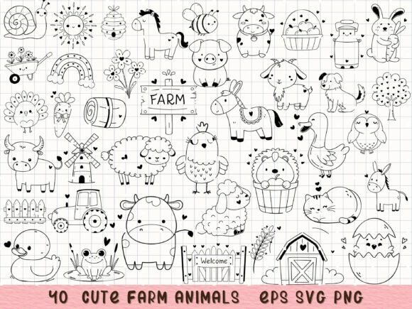 Download Farm Animal Clipart Cute Animal SVG - Cute animal svg Collection