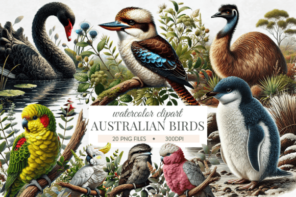 Download Australian Birds Watercolor Bundle - Bird Collection