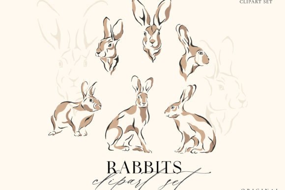 Download Rabbit Digital Clipart Forest Animal SVG - Forest animal Collection