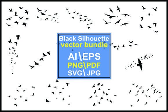 Download Flock Flying Birds Black Vector Bundle - Bird Collection
