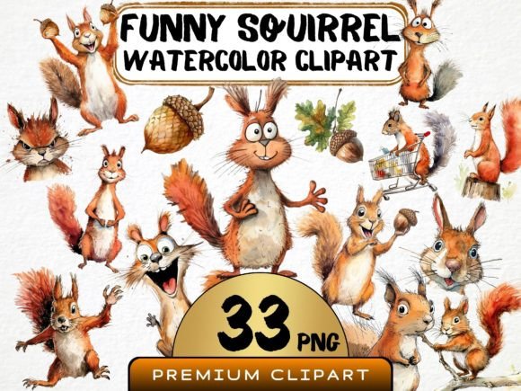 Download Funny Squirrel Clipart Bundle&nbsp; - Squirrel Collection