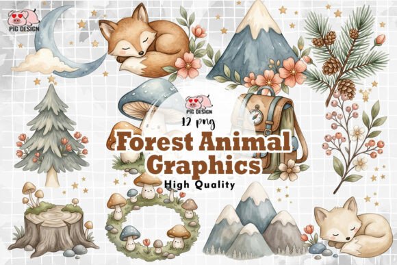Download Watercolor Forest Animal Graphics PNG - Forest animal Collection