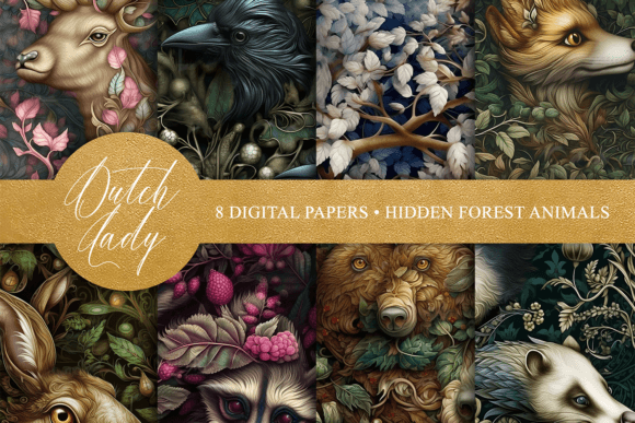 Download Seamless Hidden Forest Animal Patterns - Forest animal Collection