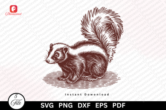 Download Forest Animal Hand Drawn Skunk SVG PNG - Forest animal Collection