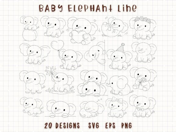Download Baby Elephant Doodle Cute Animal SVG - Cute animal svg Collection