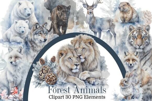 Download Forest Animals, Winter, Watercolor, PNG - Forest animals Collection
