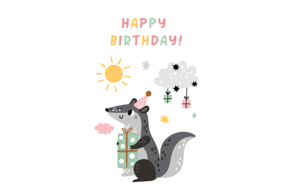 Download Happy Birthday Card. Cute Forest Animal - Forest animal Collection